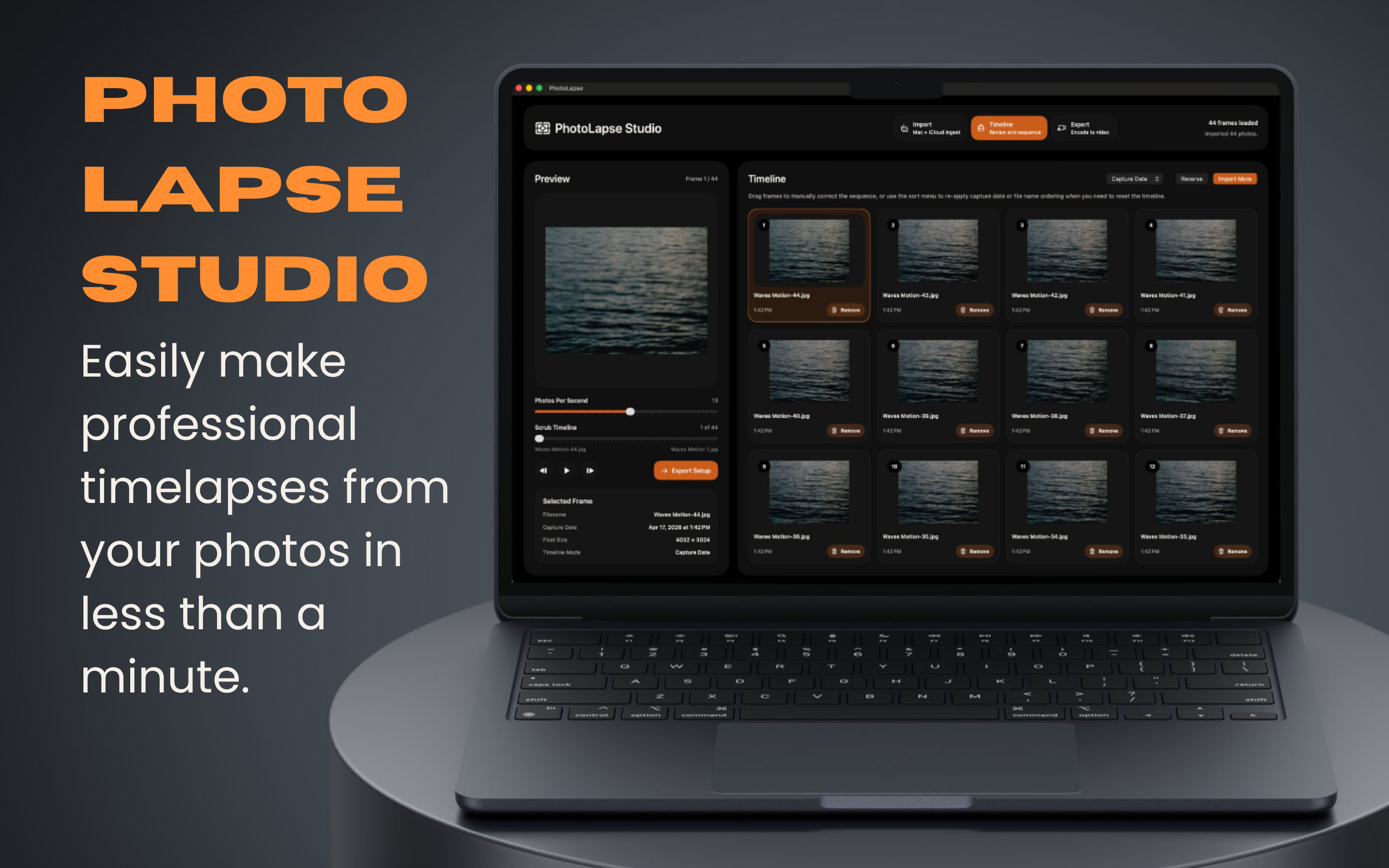 PhotoLapse timelapse studio for Mac